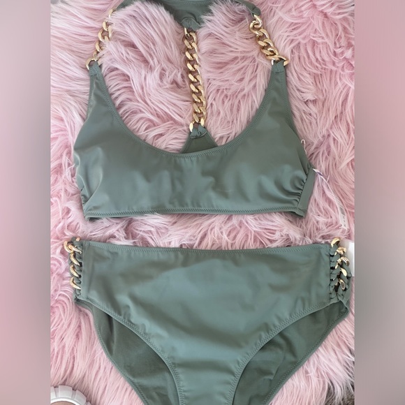 NWOT Stella McCartney Falabella Chain Detail Bikini Top and Bottoms Size S $789 - Picture 15 of 16